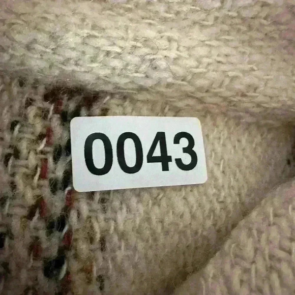 Vintage Women’s Sz L Cream Wool Button-up Jacket Alpaca Native Western Design - Picture 14 of 14